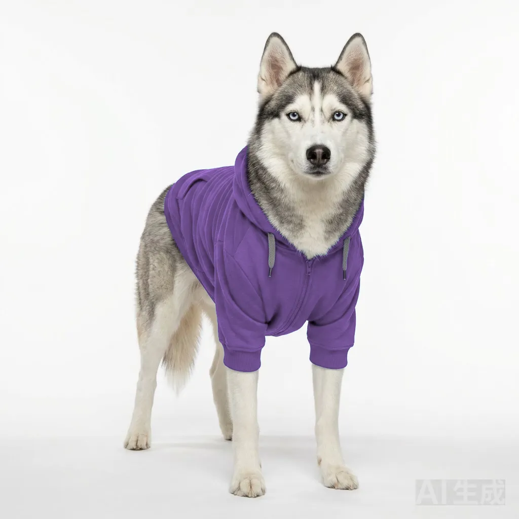 Lavender Dog Half-Zip Fleece worn by a dog — fit reference