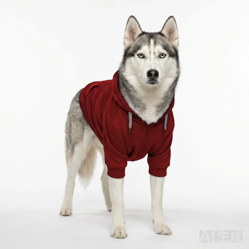 Red Dog Half-Zip Fleece worn by a dog — fit reference