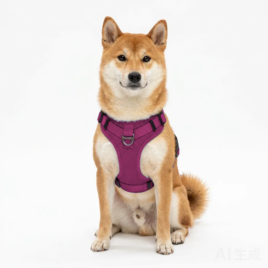 Hot Pink Dog Step-In Harness Vest worn by a dog — fit reference