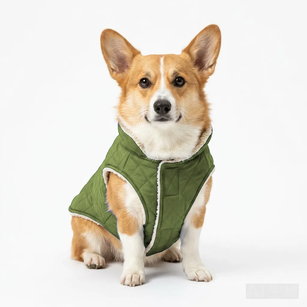 Olive Dog Mesh Cooling Vest worn by a dog — fit reference