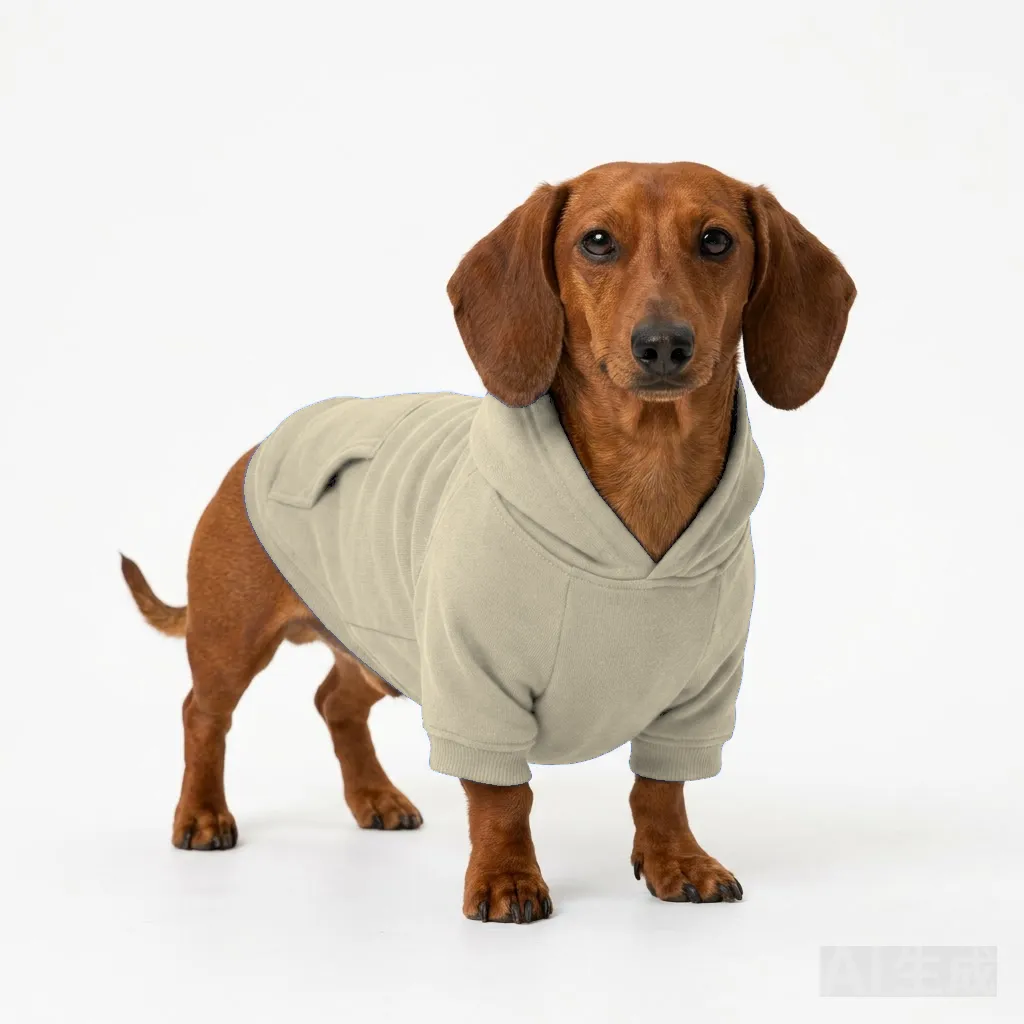 Cream Dog One-Piece Pajamas worn by a dog — fit reference