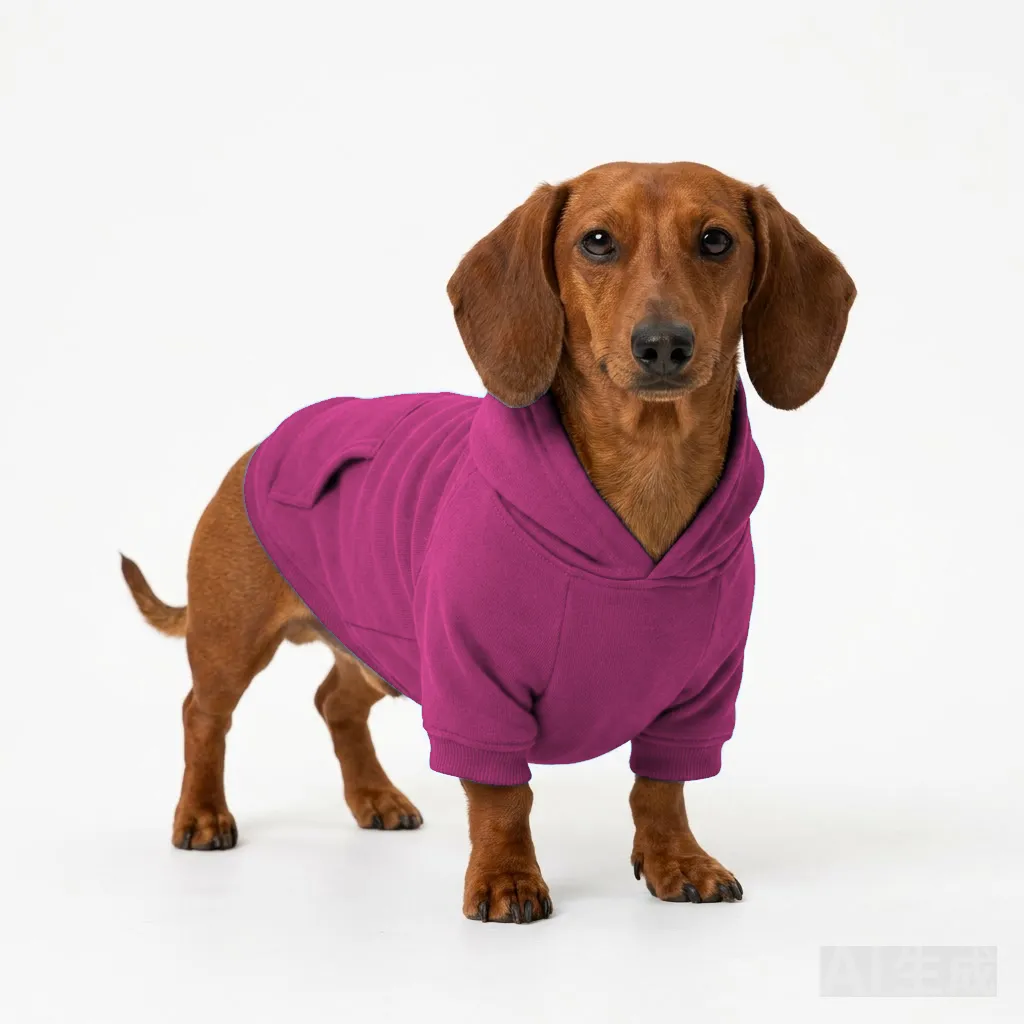Hot Pink Dog One-Piece Pajamas worn by a dog — fit reference