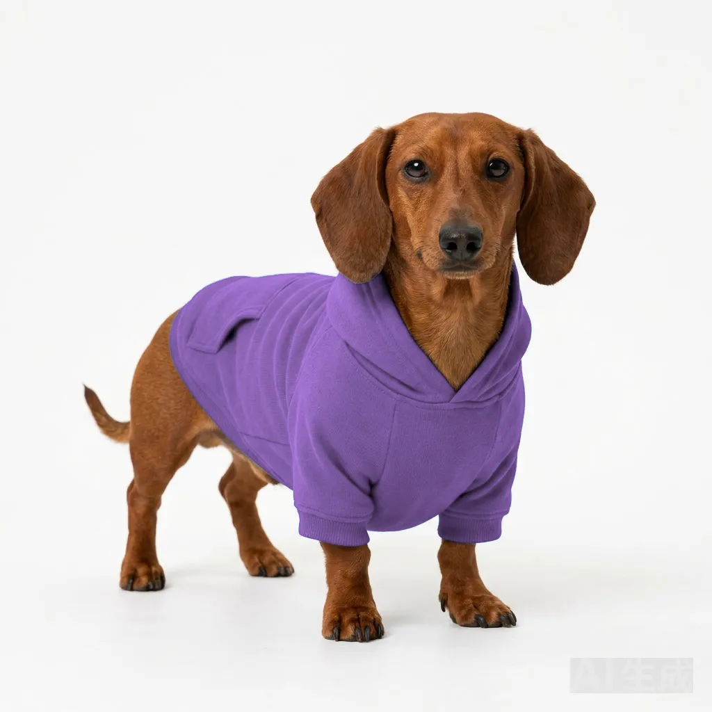 Lavender Dog One-Piece Pajamas worn by a dog — fit reference