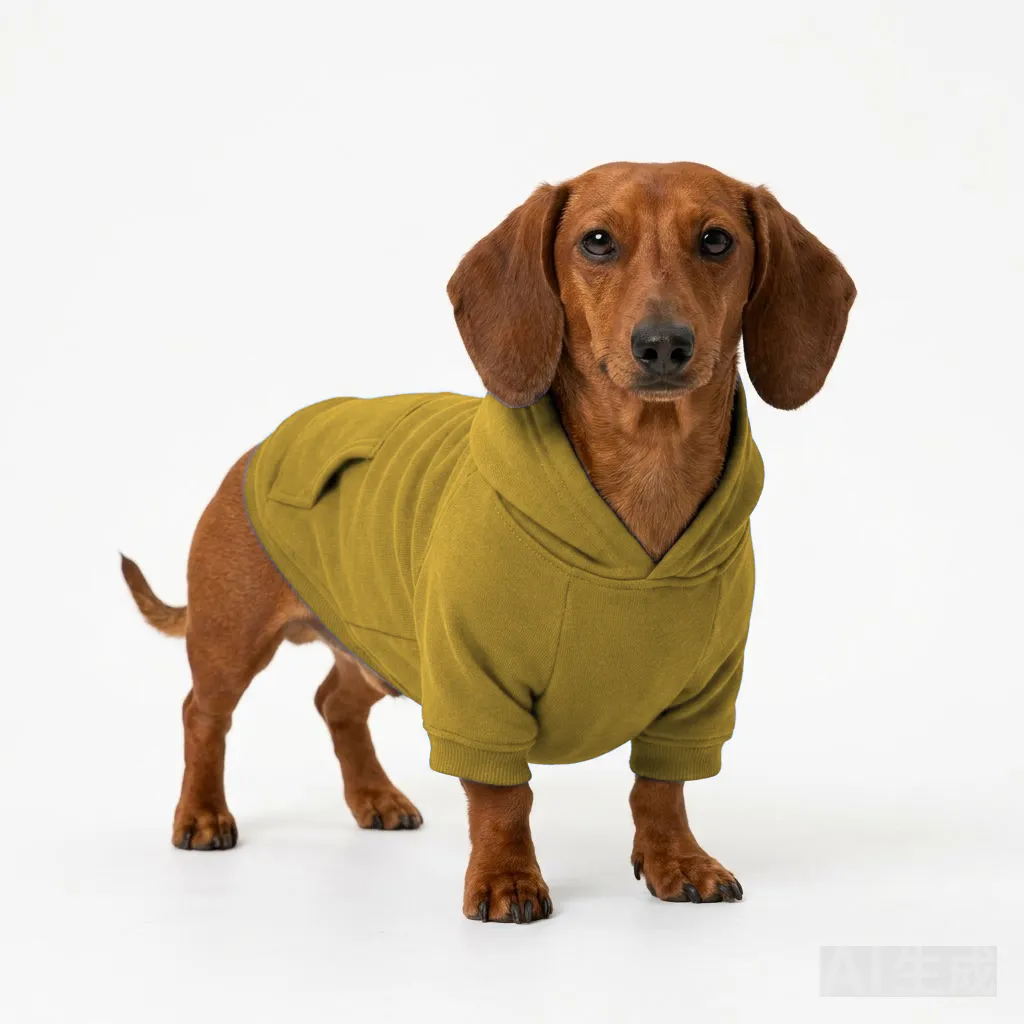 Mustard Dog One-Piece Pajamas worn by a dog — fit reference