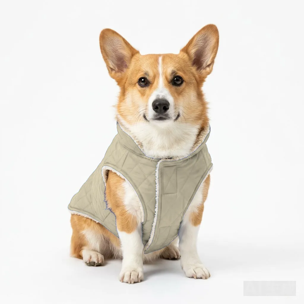 Cream Dog Racerback Tank Top worn by a dog — fit reference