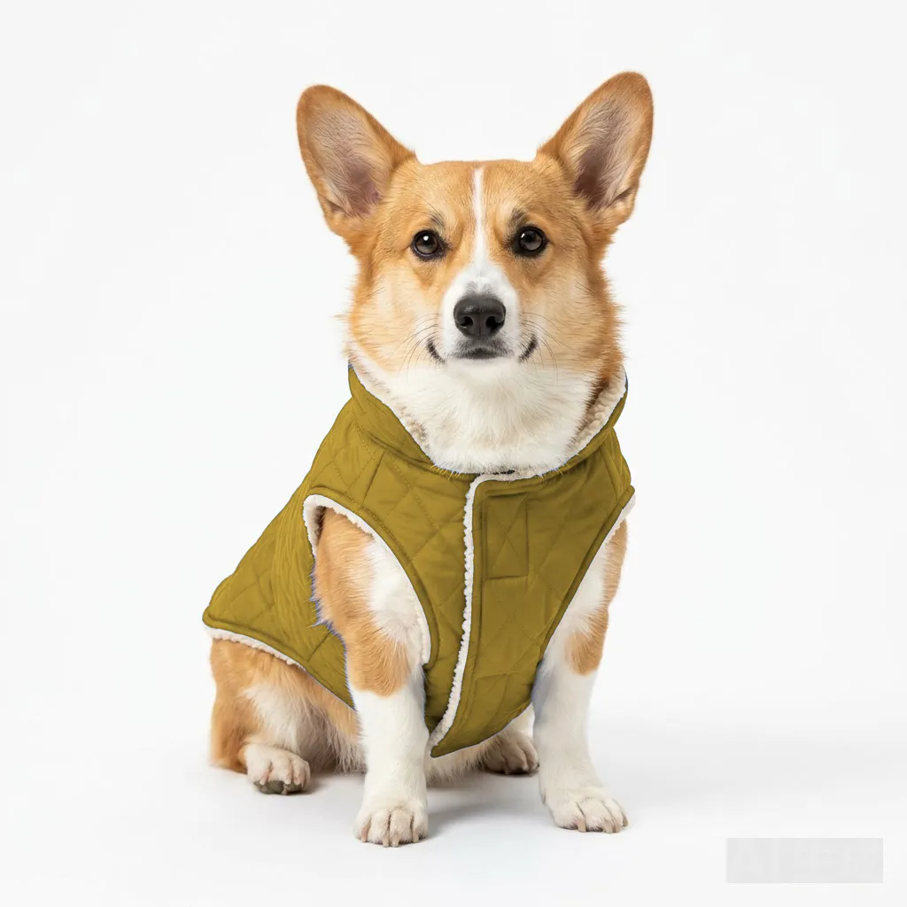 Mustard Dog Racerback Tank Top worn by a dog — fit reference