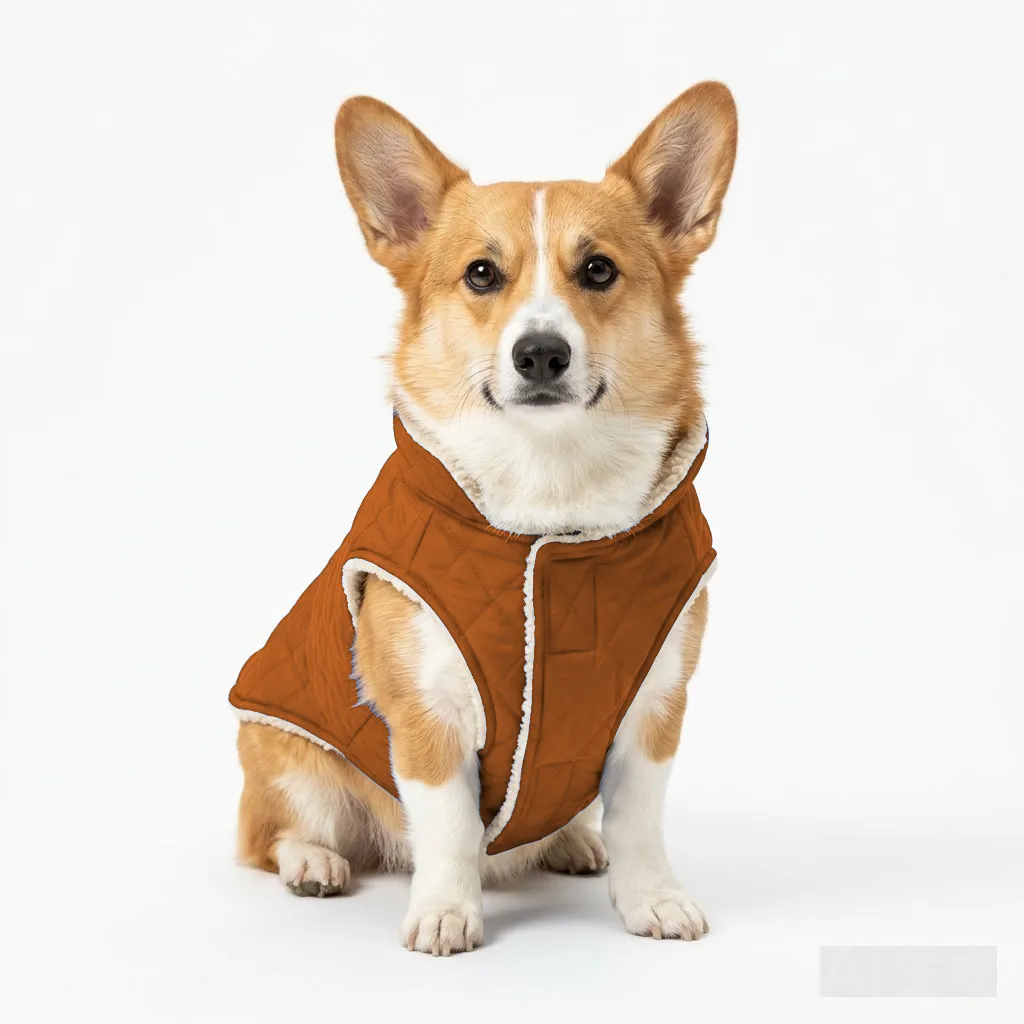 Orange Dog Racerback Tank Top worn by a dog — fit reference
