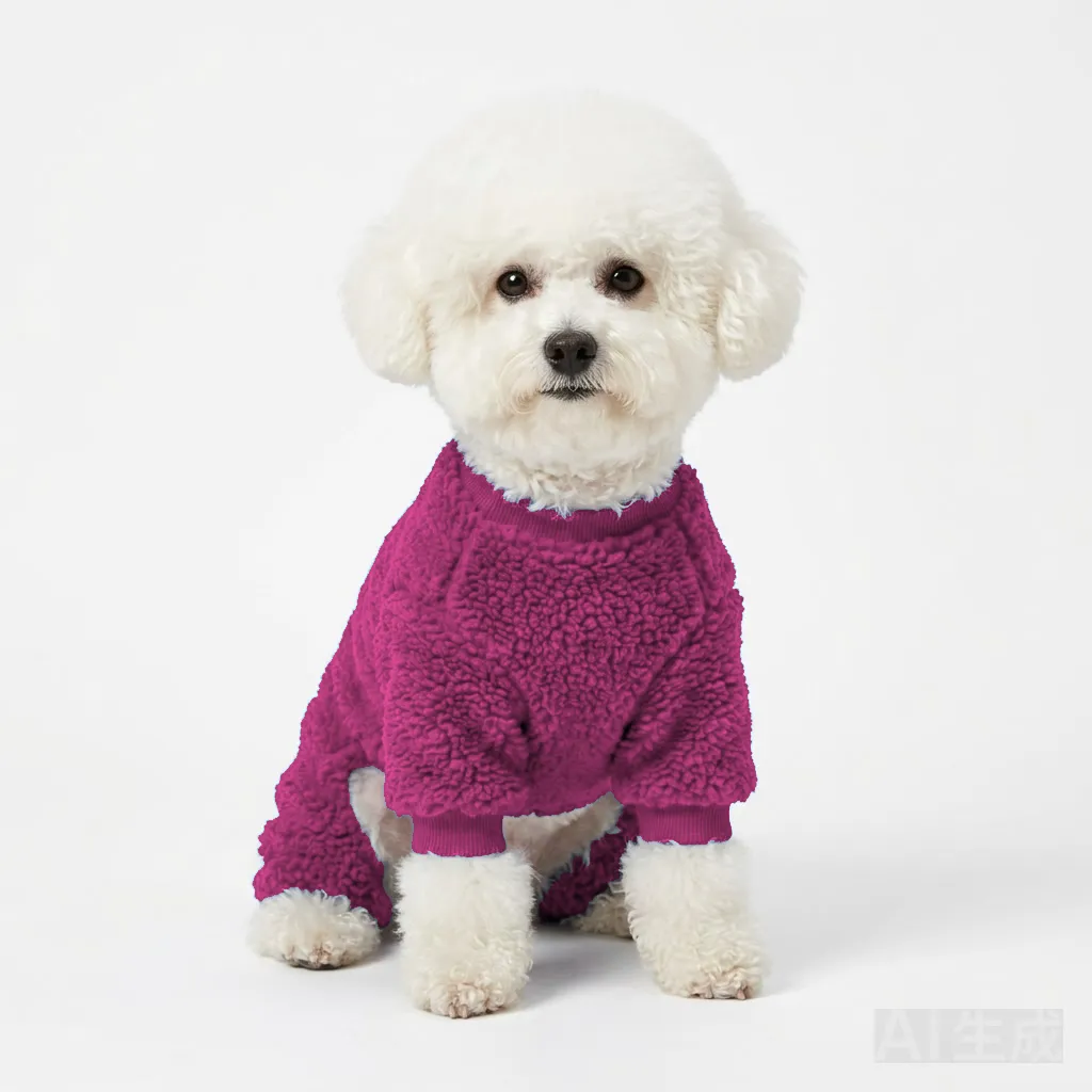 Hot Pink Dog Terry Bath Robe worn by a dog — fit reference