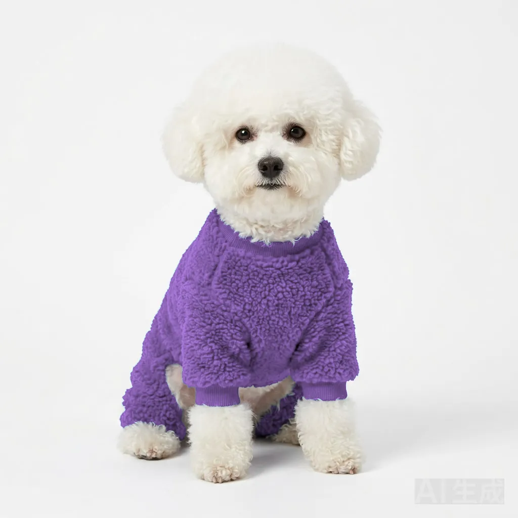 Lavender Dog Terry Bath Robe worn by a dog — fit reference