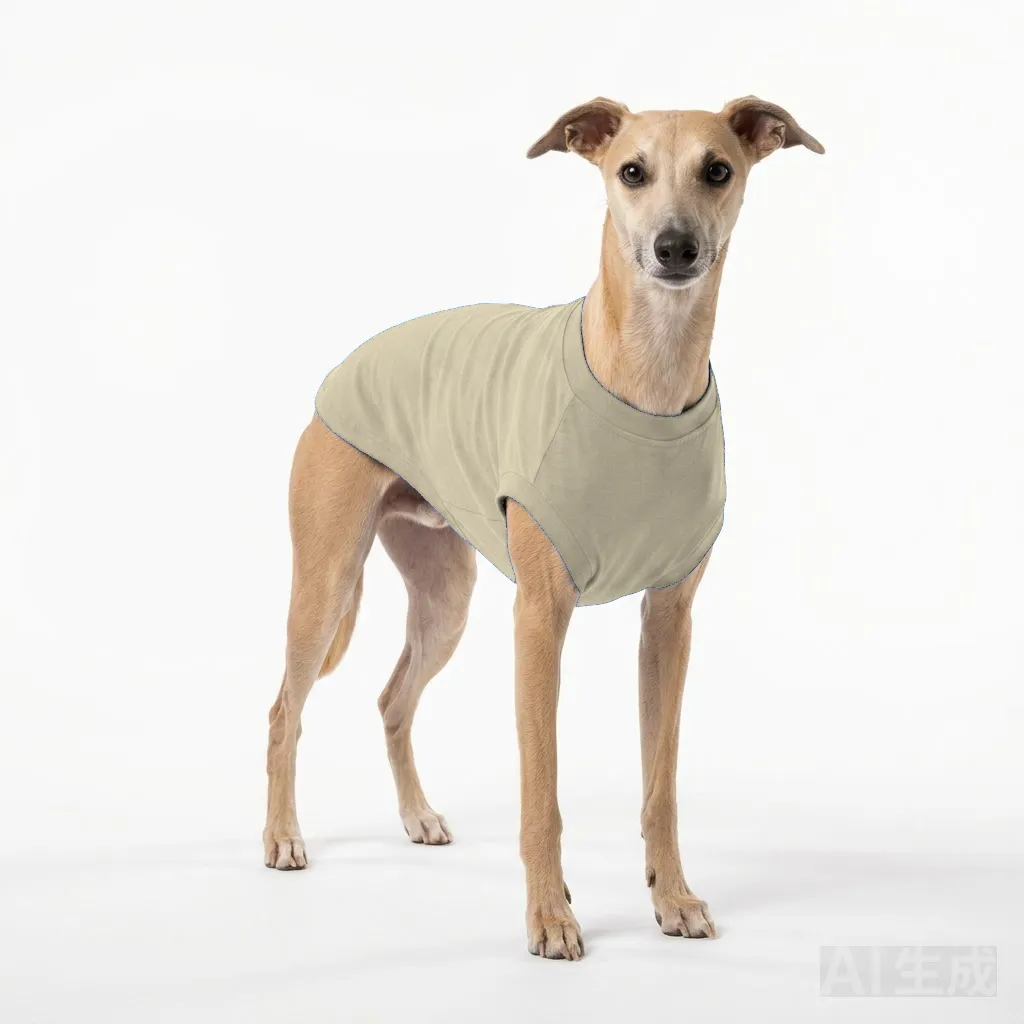 Cream Dog UPF Swim Shirt worn by a dog — fit reference