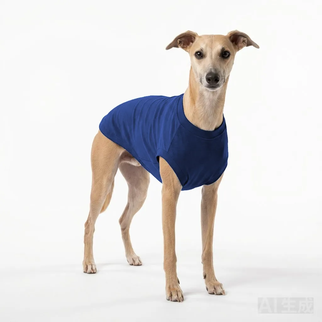 Navy Dog UPF Swim Shirt worn by a dog — fit reference