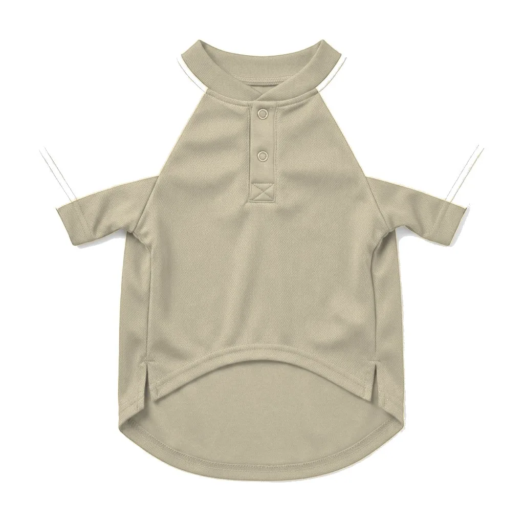 Cream Dog Baseball Jersey flat lay — wholesale pet apparel, design render
