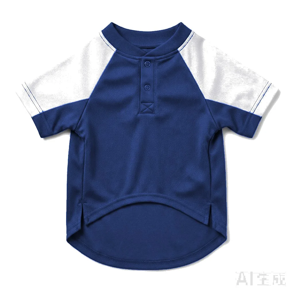 Navy Dog Baseball Jersey flat lay — wholesale pet apparel, design render