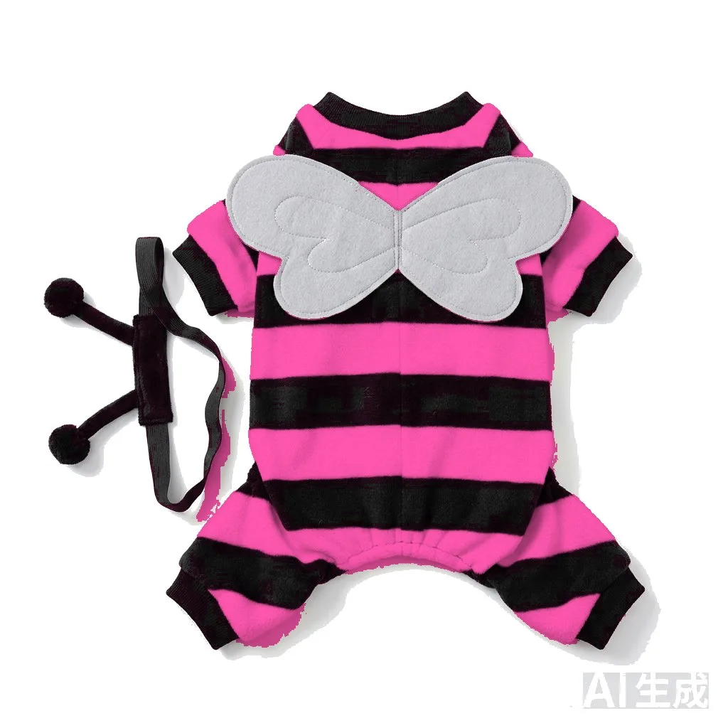 Hot Pink Dog Bee Costume flat lay — wholesale pet apparel, design render