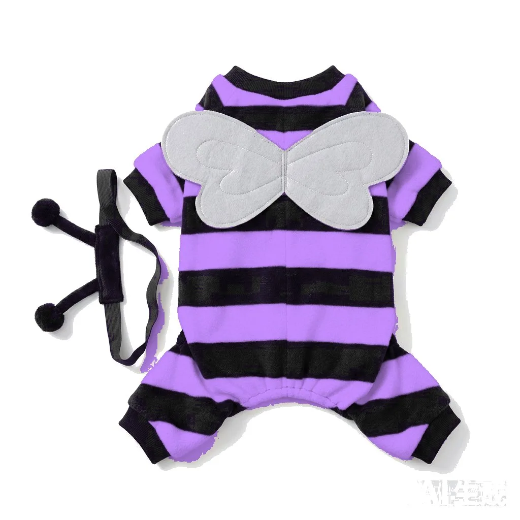 Lavender Dog Bee Costume flat lay — wholesale pet apparel, design render
