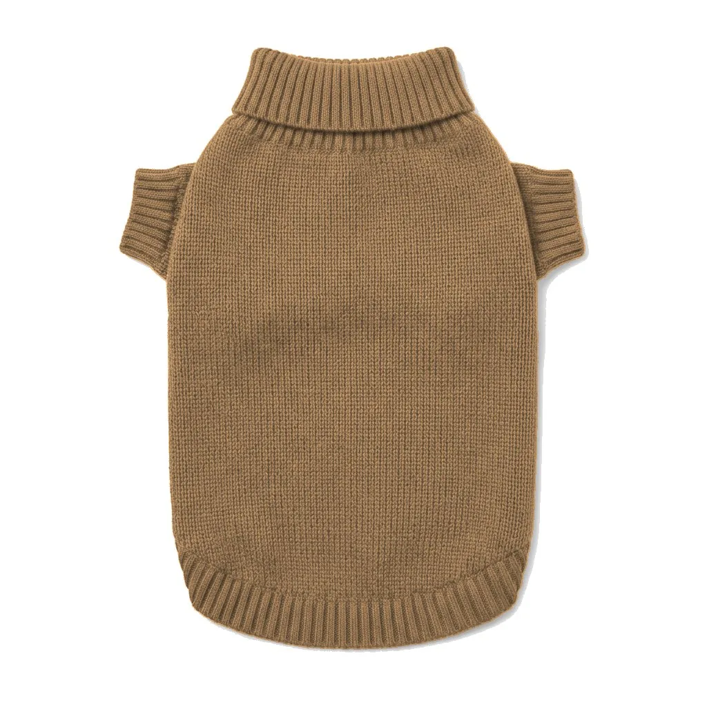 Camel Cat Knit Sweater flat lay — wholesale pet apparel, design render