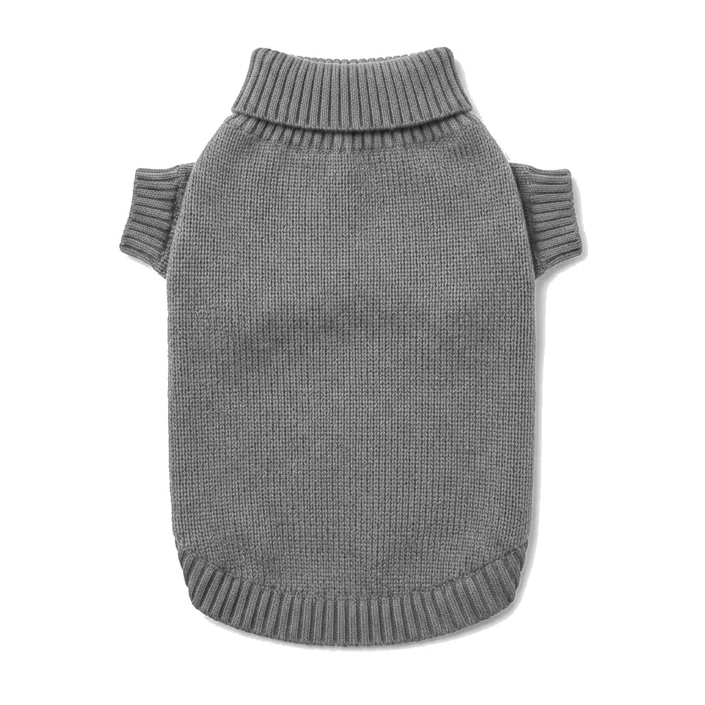 Charcoal Grey Cat Knit Sweater flat lay — wholesale pet apparel, design render