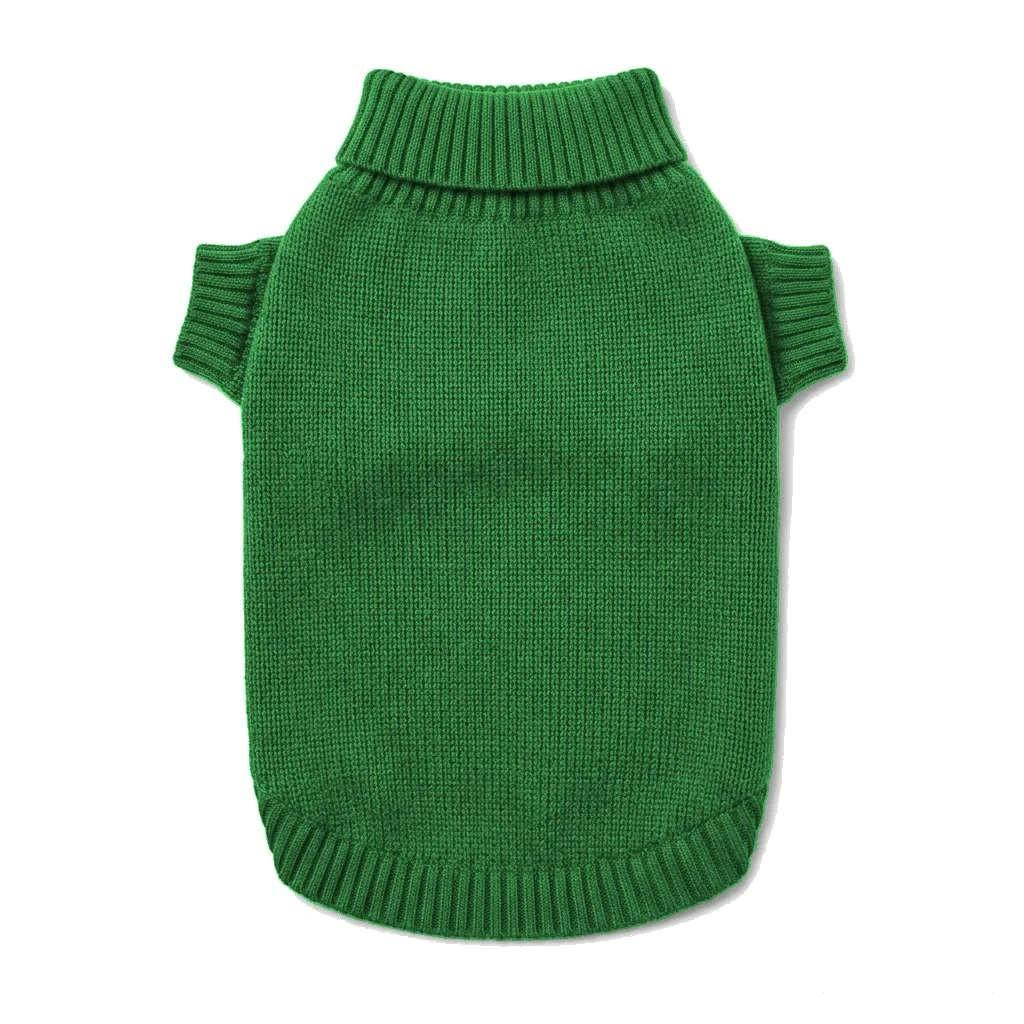 Forest Green Cat Knit Sweater flat lay — wholesale pet apparel, design render