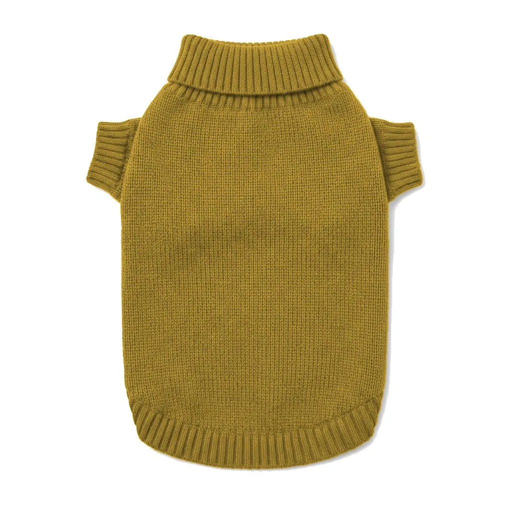 Mustard Cat Knit Sweater flat lay — wholesale pet apparel, design render