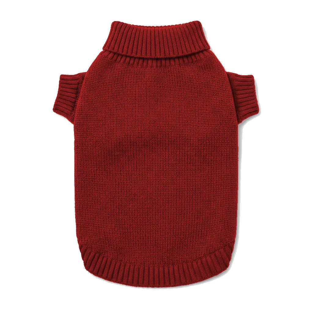Red Cat Knit Sweater flat lay — wholesale pet apparel, design render
