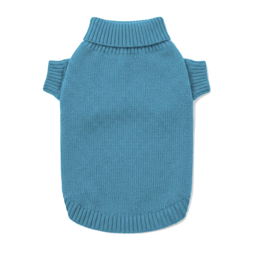 Sky Blue Cat Knit Sweater flat lay — wholesale pet apparel, design render