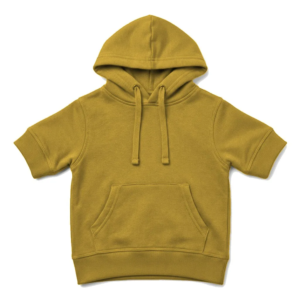 Mustard Dog Cotton Hoodie flat lay — wholesale pet apparel, design render
