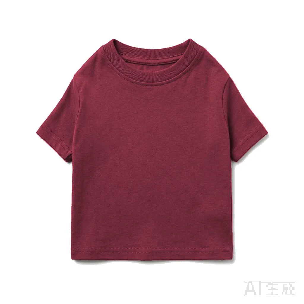Burgundy Dog Cotton T-Shirt flat lay — wholesale pet apparel, design render