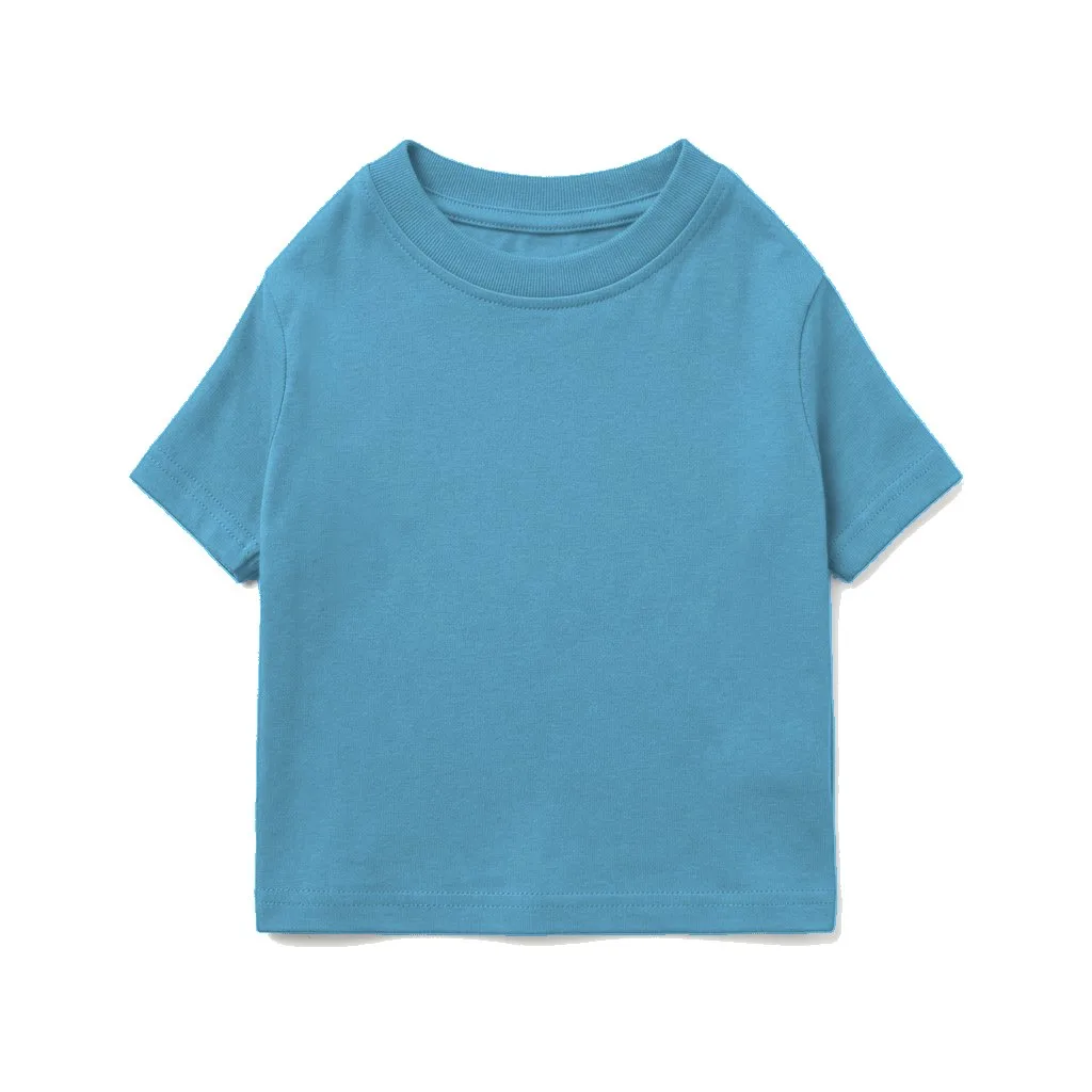 Sky Blue Dog Cotton T-Shirt flat lay — wholesale pet apparel, design render