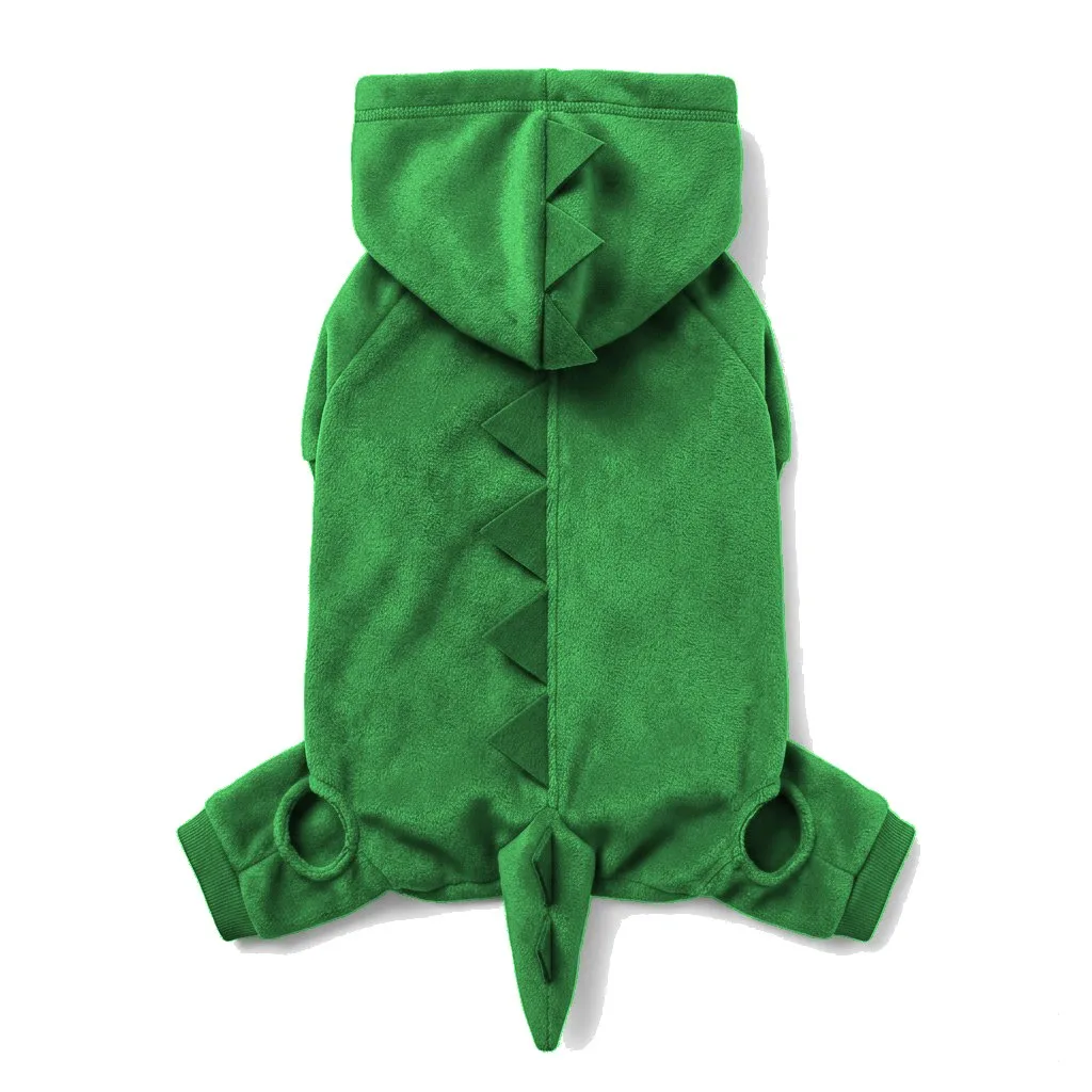Forest Green Dog Dinosaur Costume flat lay — wholesale pet apparel, design render