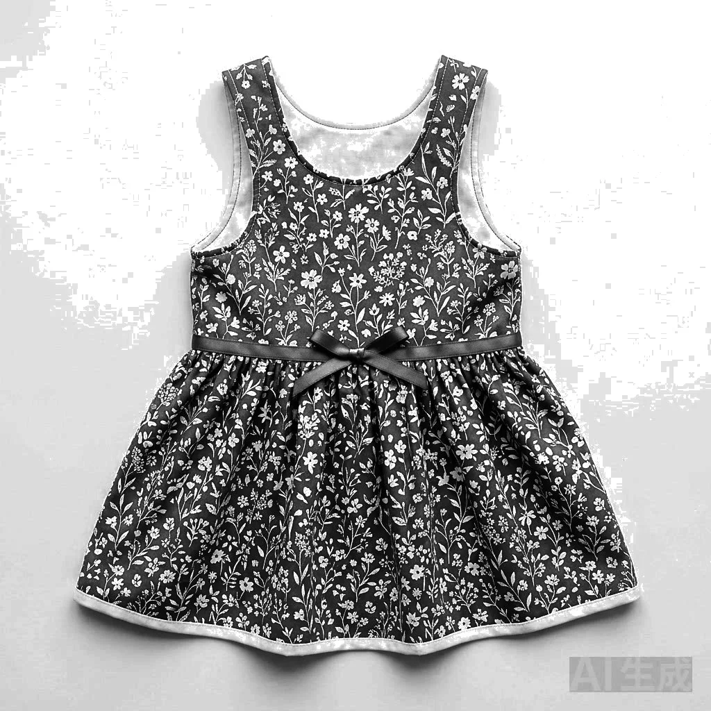 Black Dog Floral Summer Dress flat lay — wholesale pet apparel, design render