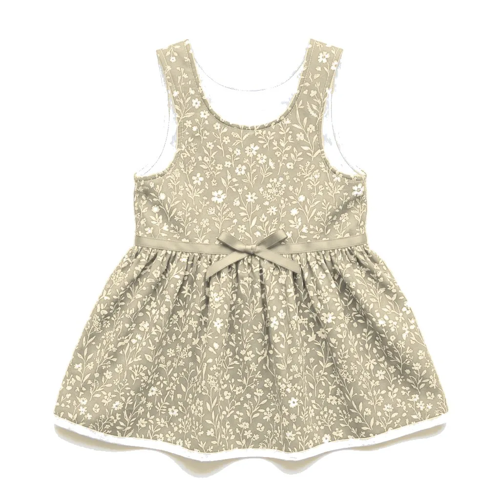 Cream Dog Floral Summer Dress flat lay — wholesale pet apparel, design render
