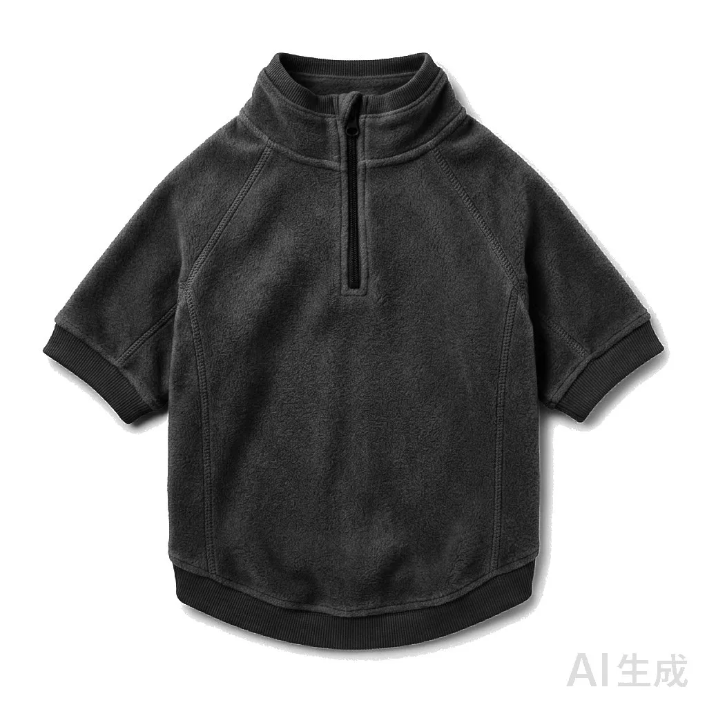 Black Dog Half-Zip Fleece flat lay — wholesale pet apparel, design render