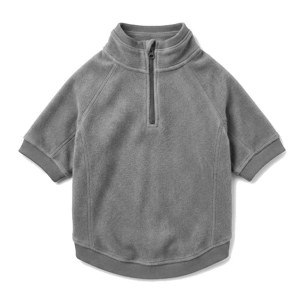 Charcoal Grey Dog Half-Zip Fleece flat lay — wholesale pet apparel, design render