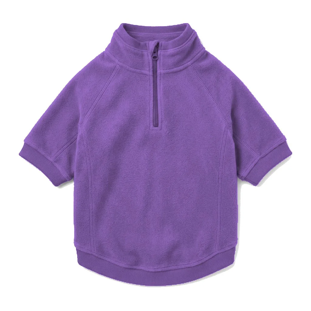 Lavender Dog Half-Zip Fleece flat lay — wholesale pet apparel, design render