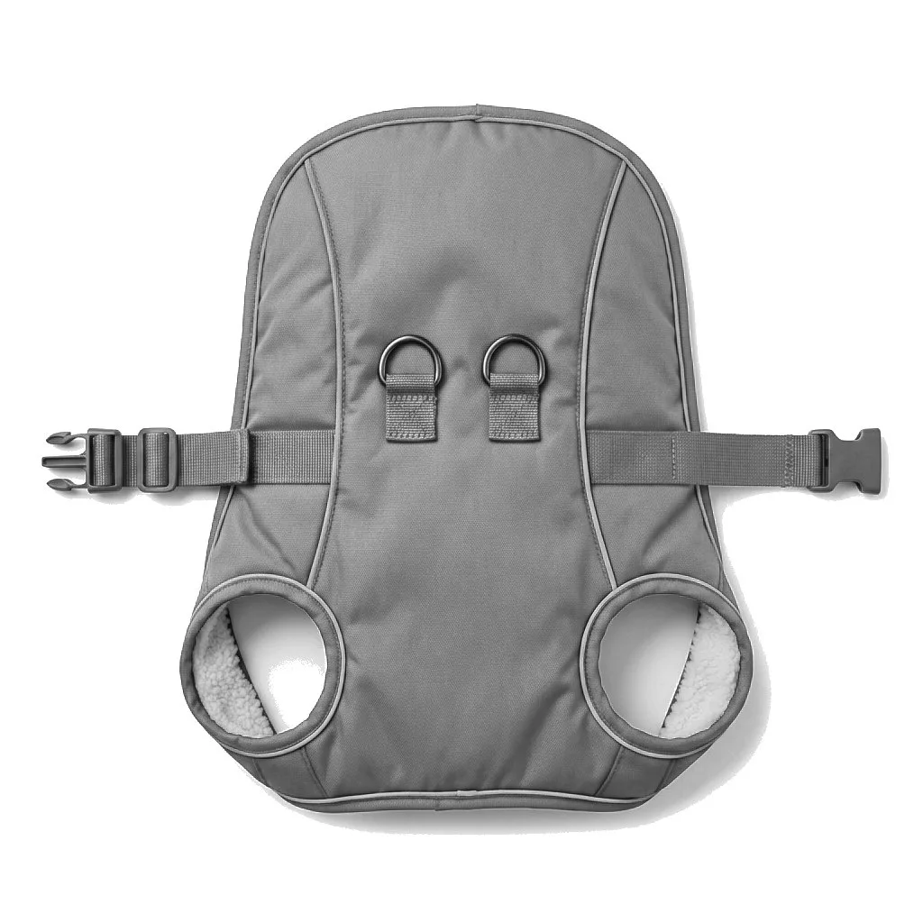 Charcoal Grey Dog Step-In Harness Vest flat lay — wholesale pet apparel, design render