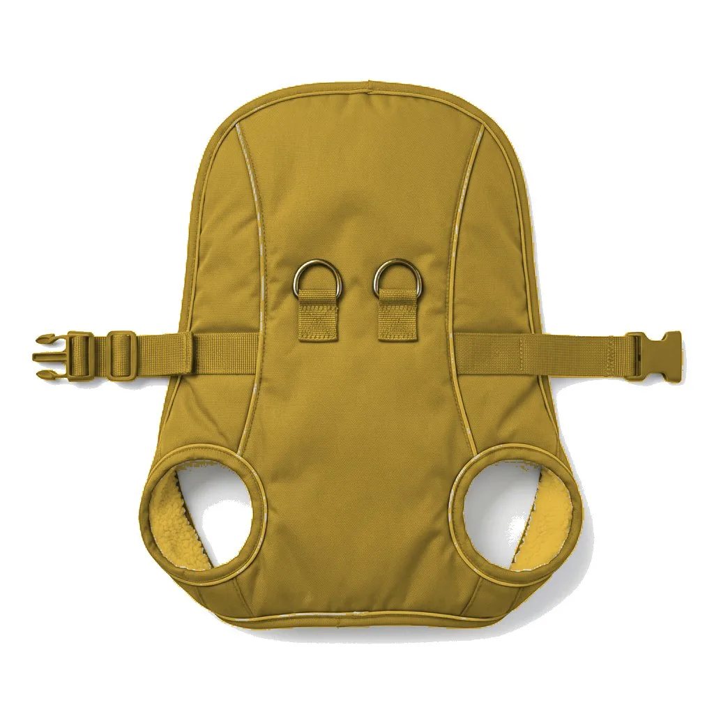 Mustard Dog Step-In Harness Vest flat lay — wholesale pet apparel, design render