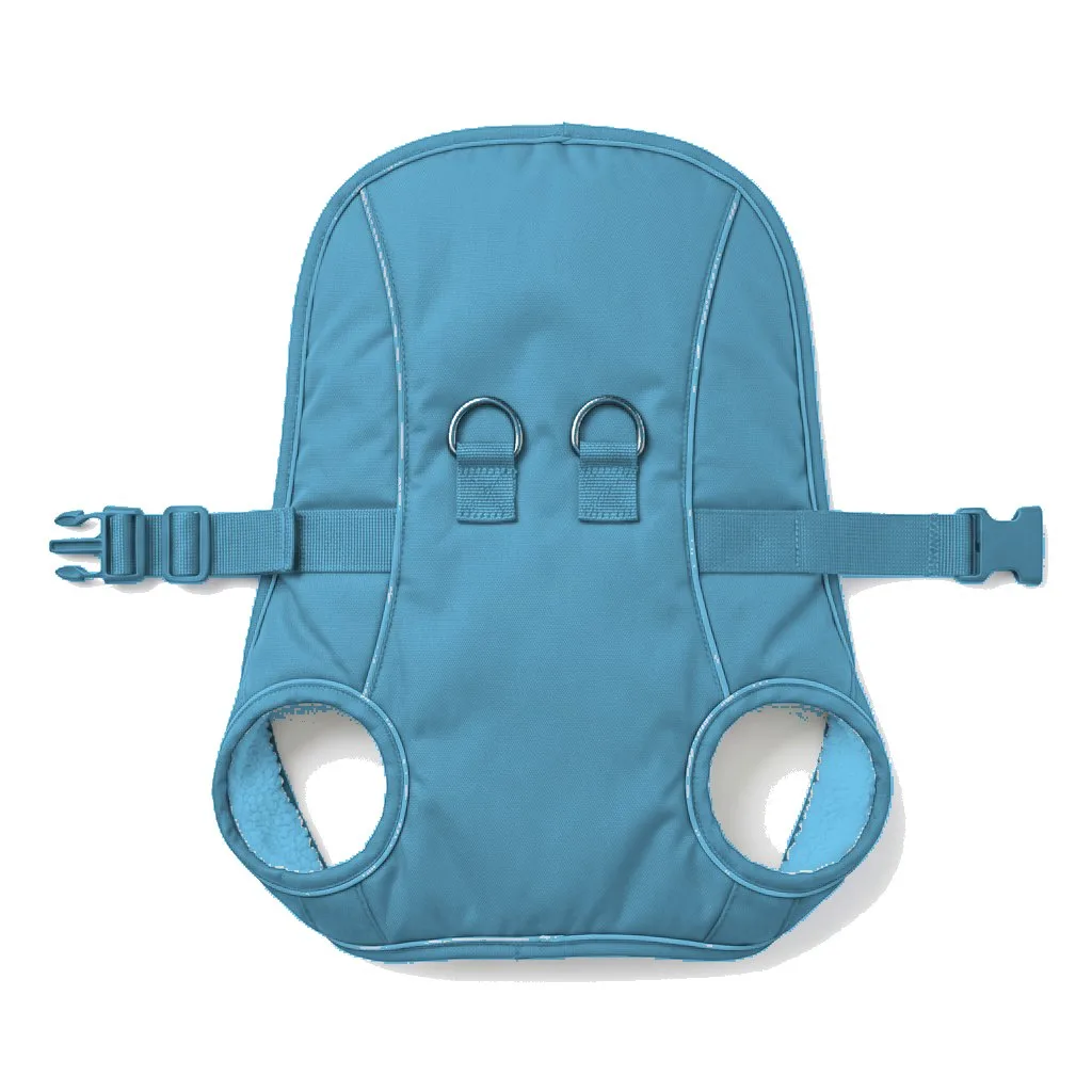Sky Blue Dog Step-In Harness Vest flat lay — wholesale pet apparel, design render