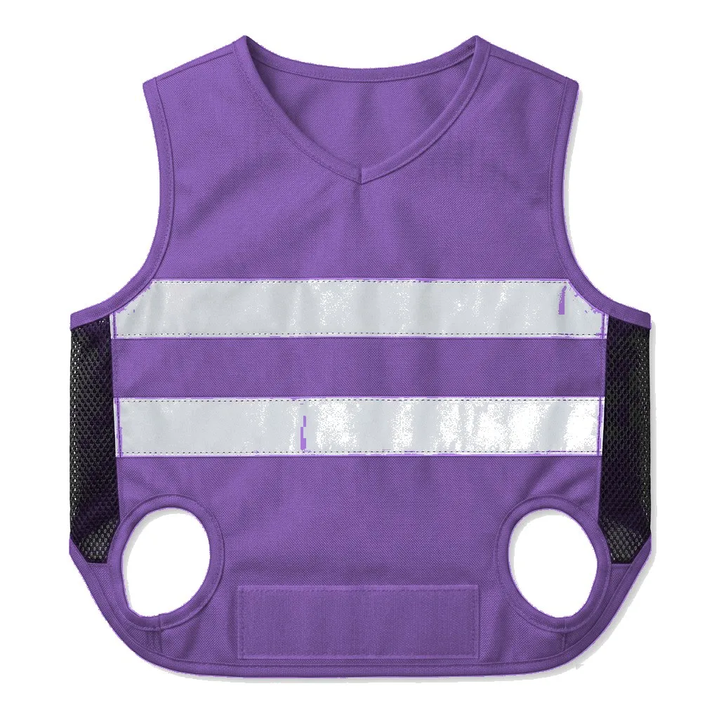 Lavender Dog High-Vis Reflective Vest flat lay — wholesale pet apparel, design render