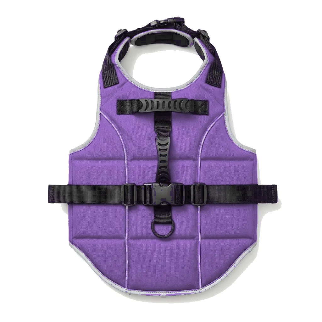Lavender Dog Life Jacket Vest flat lay — wholesale pet apparel, design render
