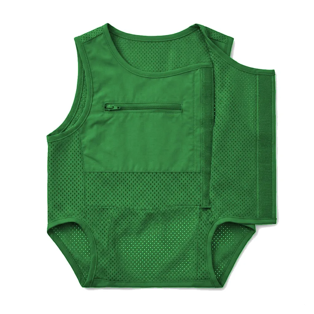 Forest Green Dog Mesh Cooling Vest flat lay — wholesale pet apparel, design render