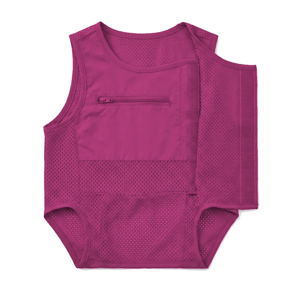 Hot Pink Dog Mesh Cooling Vest flat lay — wholesale pet apparel, design render