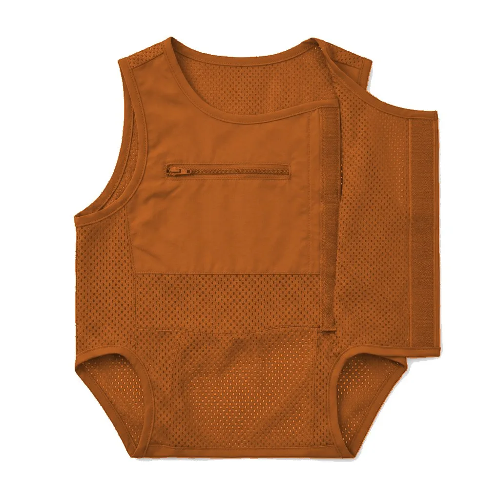 Orange Dog Mesh Cooling Vest flat lay — wholesale pet apparel, design render