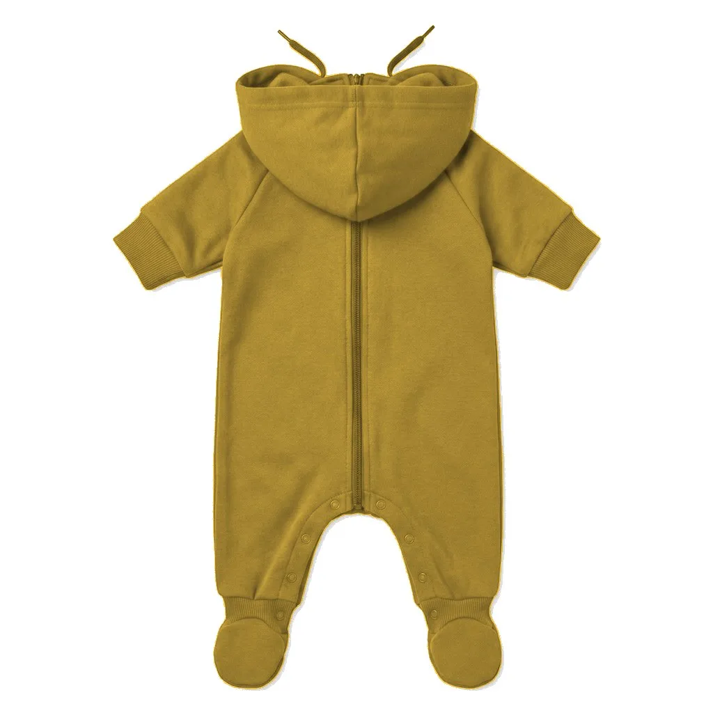 Mustard Dog One-Piece Pajamas flat lay — wholesale pet apparel, design render