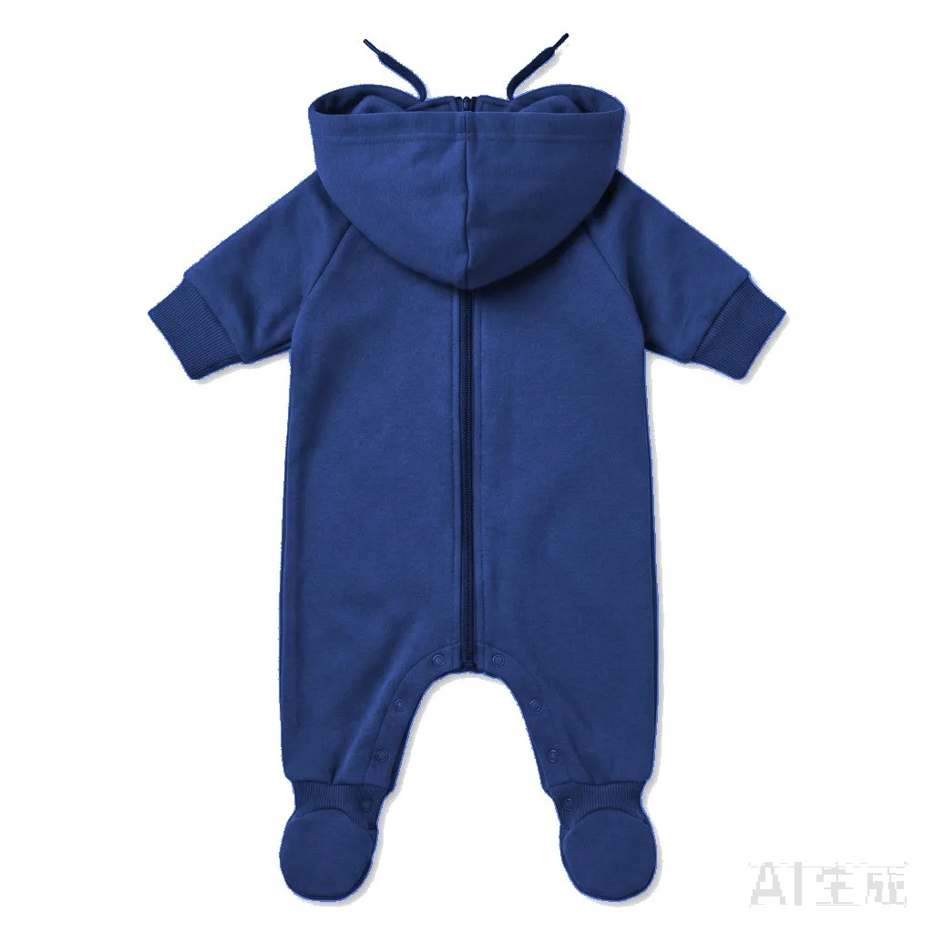 Navy Dog One-Piece Pajamas flat lay — wholesale pet apparel, design render
