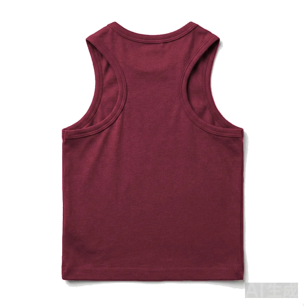 Burgundy Dog Racerback Tank Top flat lay — wholesale pet apparel, design render