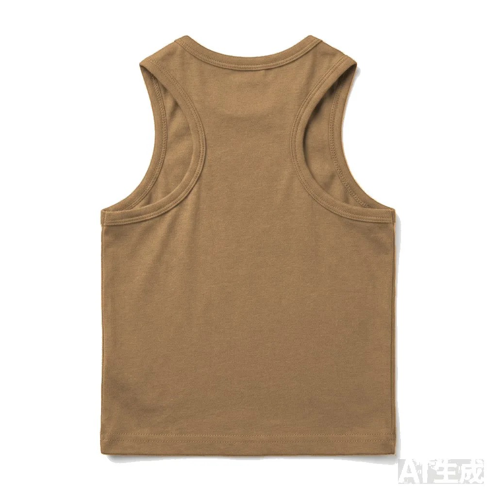 Camel Dog Racerback Tank Top flat lay — wholesale pet apparel, design render