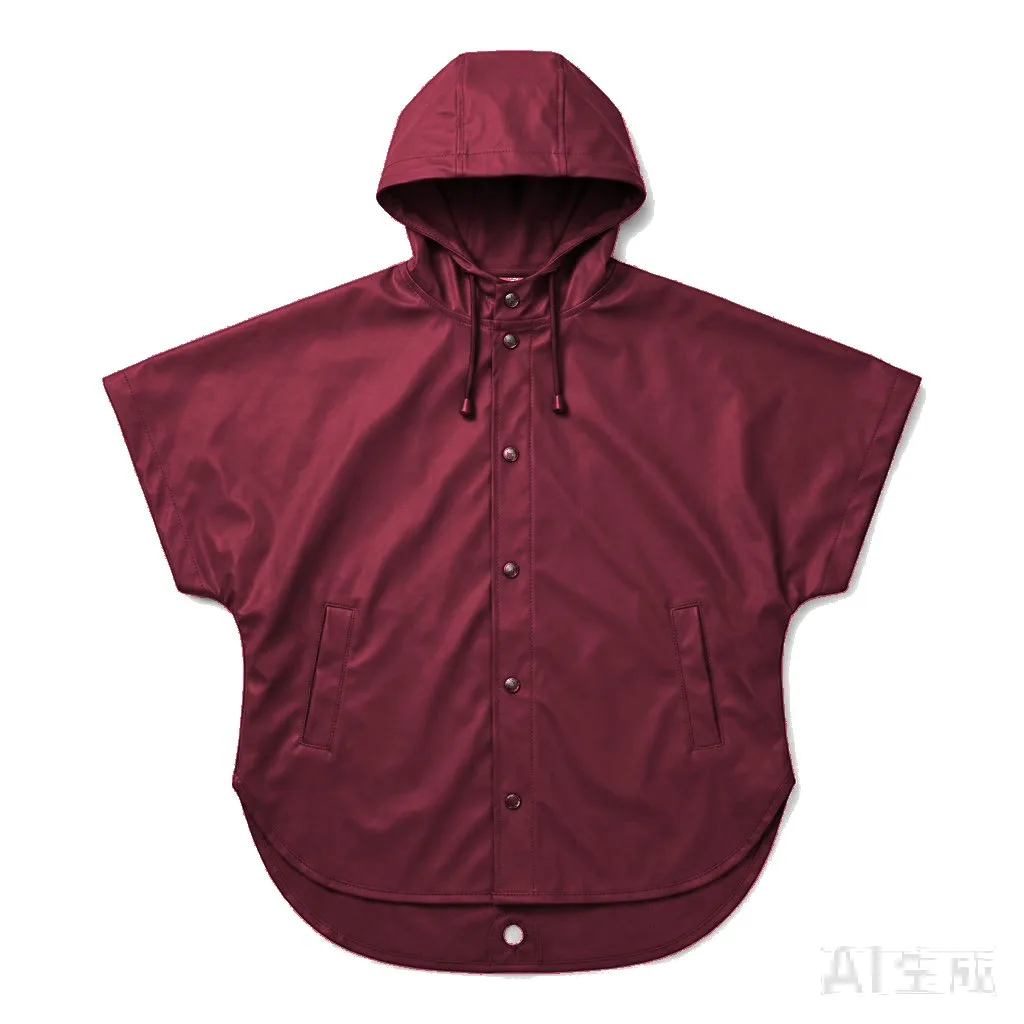 Burgundy Dog Rain Poncho flat lay — wholesale pet apparel, design render