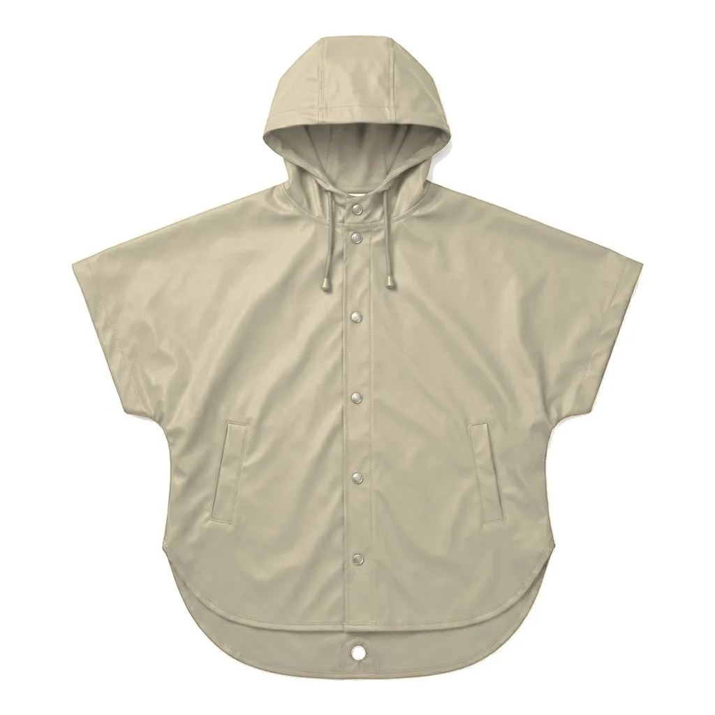 Cream Dog Rain Poncho flat lay — wholesale pet apparel, design render