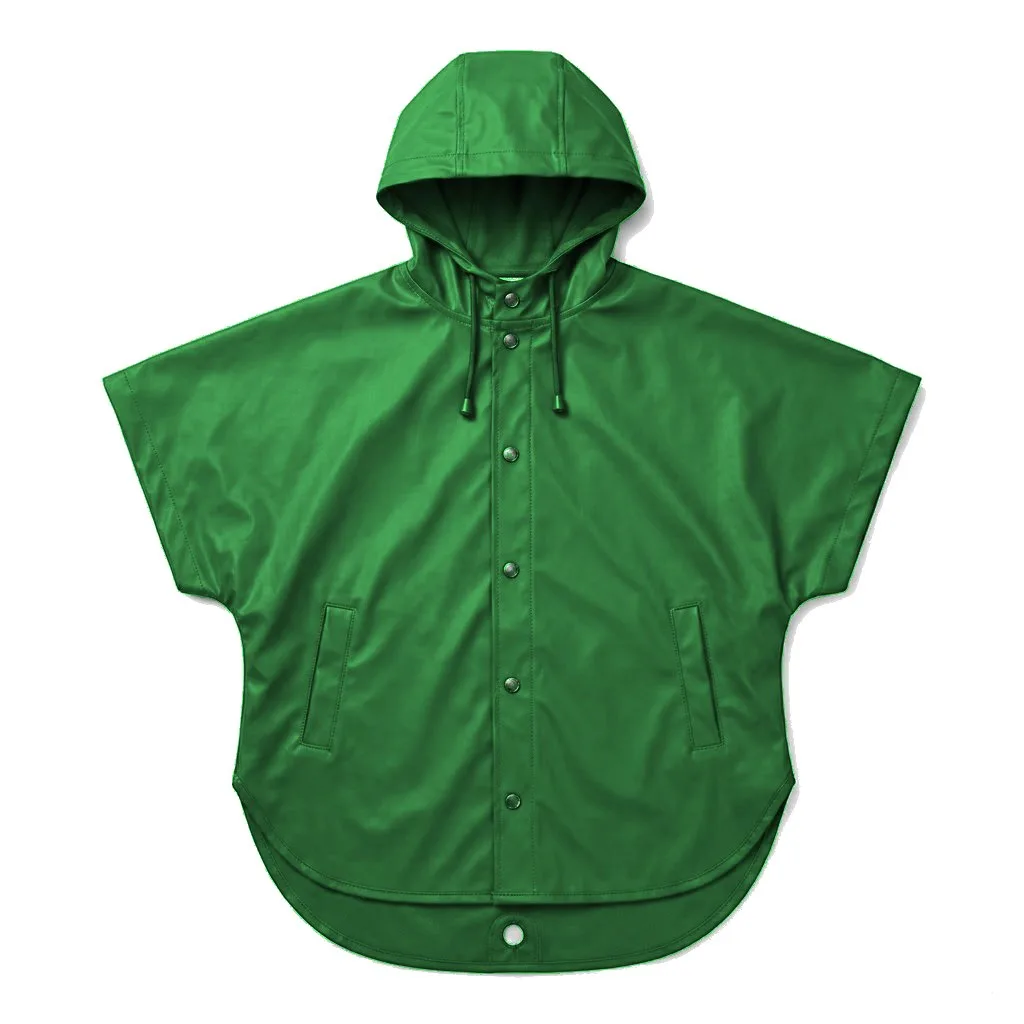 Forest Green Dog Rain Poncho flat lay — wholesale pet apparel, design render