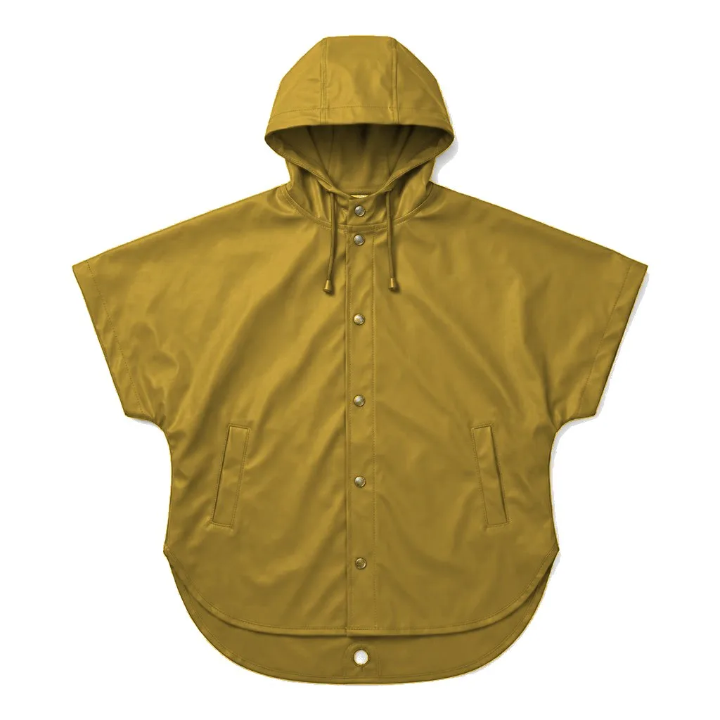 Mustard Dog Rain Poncho flat lay — wholesale pet apparel, design render